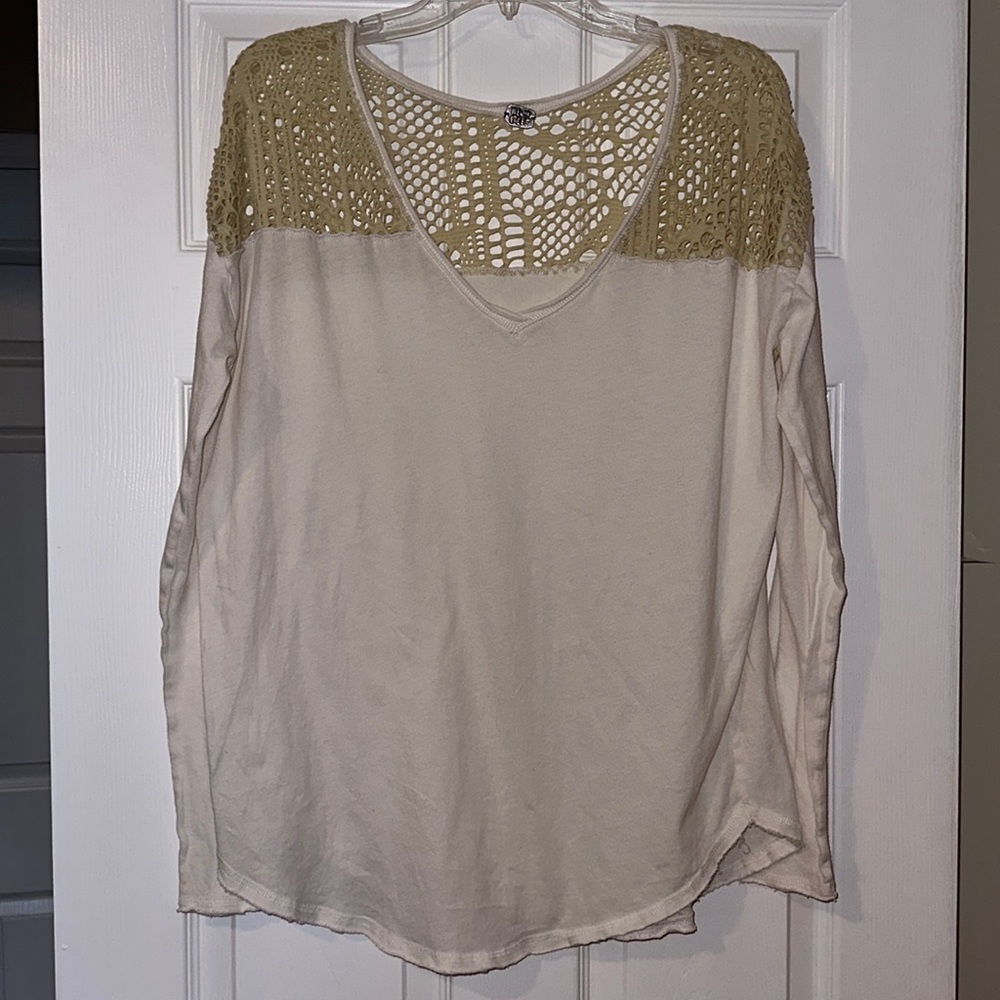 Like New! We the Free Crochet/Lace Henley